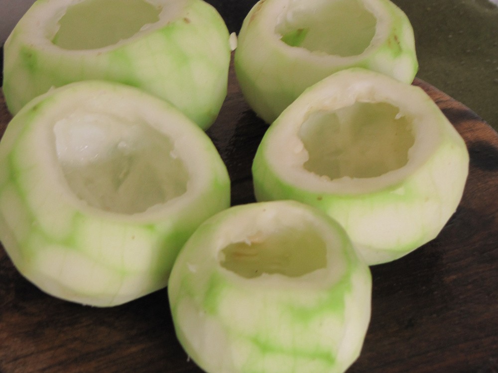apple-gourds scooping