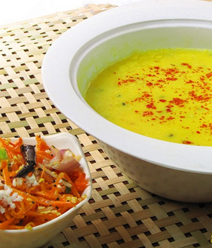 kadhi and carrot salad