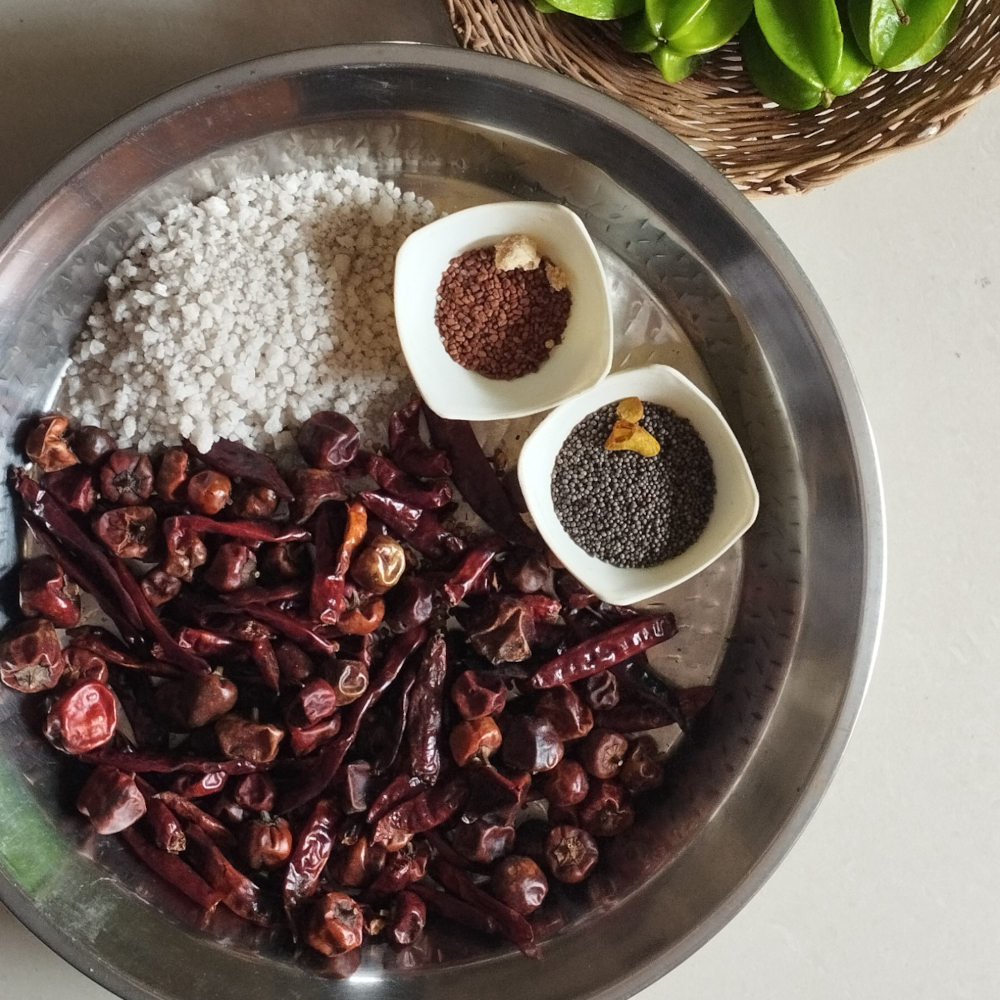 Ingredients required for carambola pickle